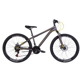 Велосипед 26&quot; Discovery RIDER AM DD 2022 (темно-сріблястий з жовтим (м))