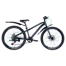 Велосипед ST 24&quot; Formula FOREST DD рама- с крылом Pl 2024 (чорно-зелений (м))