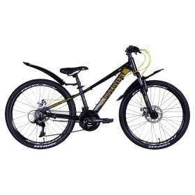 Велосипед AL 24&quot; Discovery QUBE AM DD рама- 2024 (черно-желтый (м))