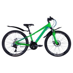 Велосипед AL 24&quot; Discovery QUBE AM DD рама- 2024 (зелено-синий)