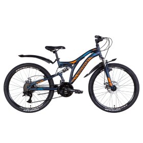 Велосипед 24&quot; Discovery ROCKET AM2 DD 2022 (темно-синій з помаранчевим (м))