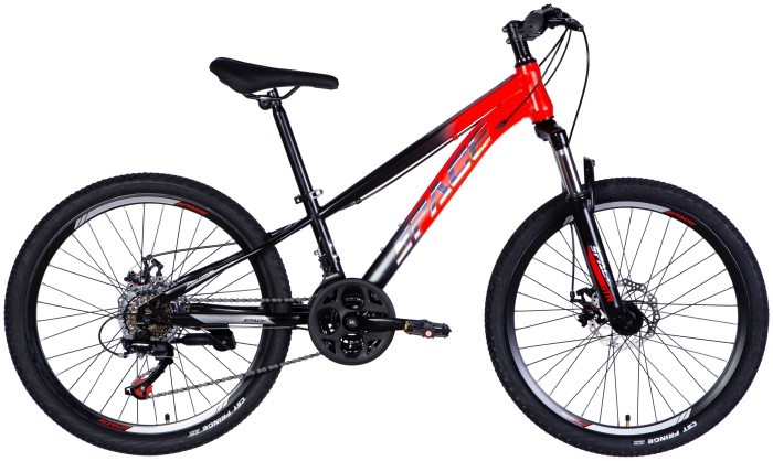 Велосипед ST 24" SPACE MARS DD FR рама-11" червоно-чорний (матовий) 2025, укр, укр