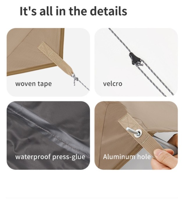 Тент-навес Naturehike CNK2350WS015 Cloud Skies Tarp Lite, 550x465 см, коричневый