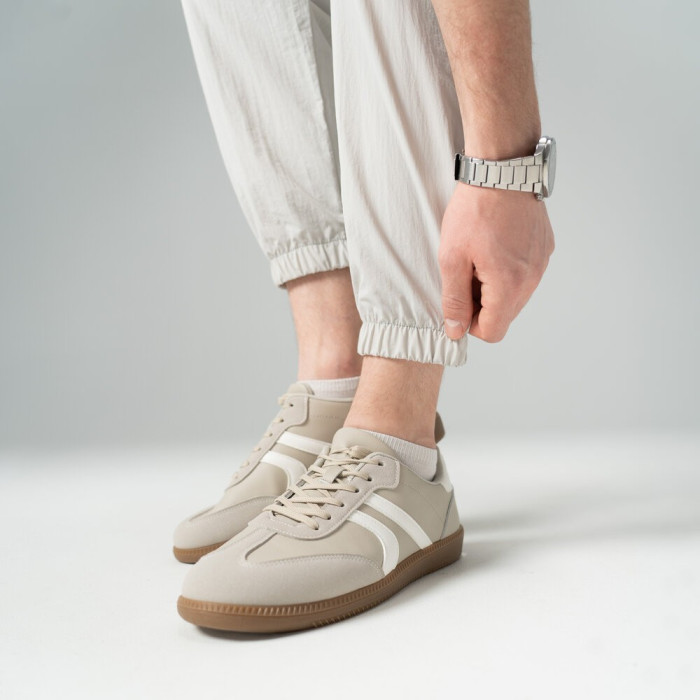 Мужские джогеры светло-серые плащевка спорт Pobedov Ground