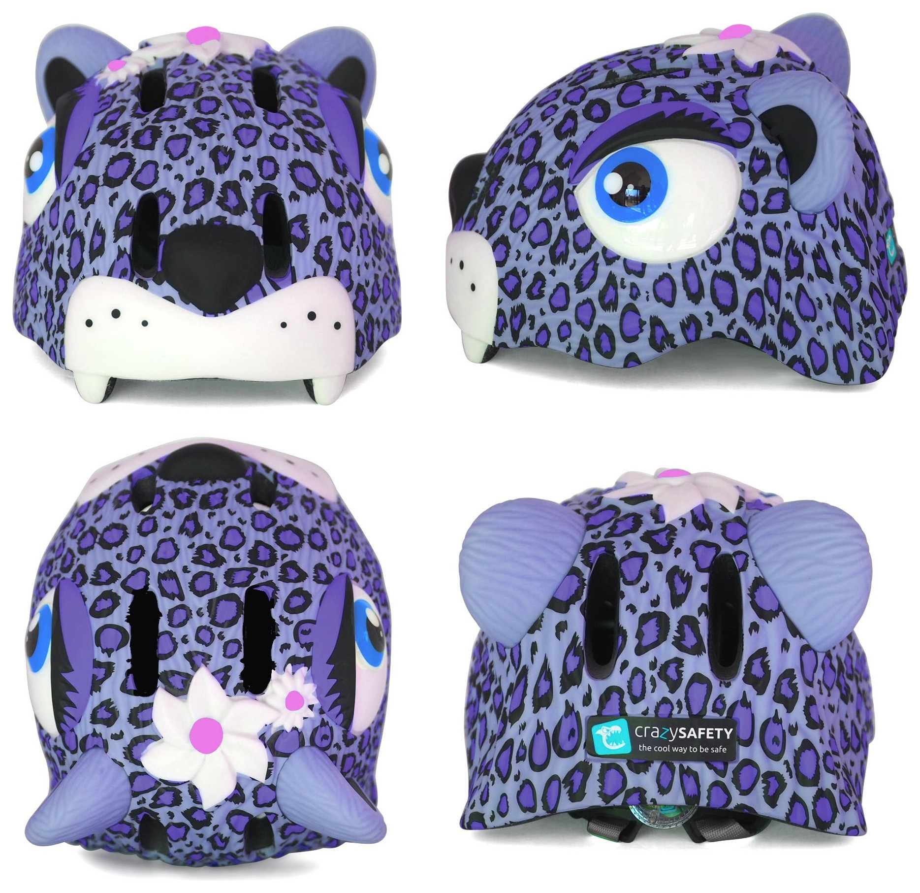 Шлем Crazy Safety Purple Leopard