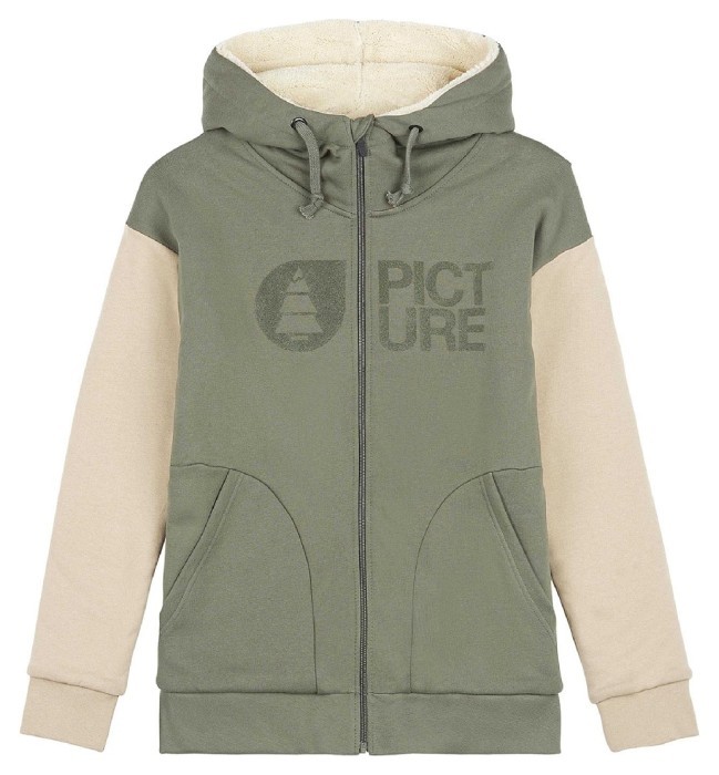 Толстовка жіночаPicture Organic Basement Plush Hoody для жінок dusty olive, укр, укр