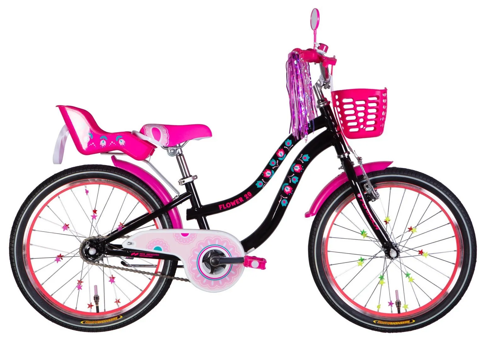 Велосипед ST 20" Formula Kid FLOWER PREMIUM BH рама-10" чорний з рожевим 2026 (OPS-FRK-20-242)