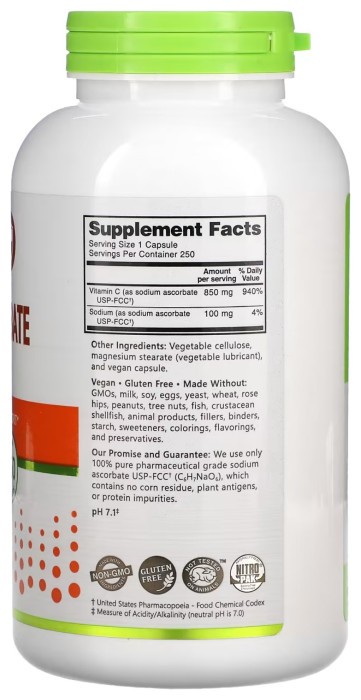 Sodium Ascorbate - 250 caps