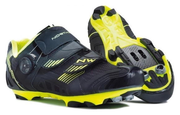 Туфлі велосипедні Northwave NIRVANA M 40 (7.5US) Black/yellow fluo (80142002 04), укр