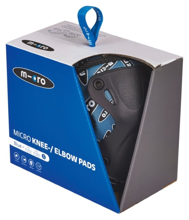 Захисний комплект налокітники та наколінники MICRO - СИНІЙ (лікоть 15-19 cm, коліно 21-27 cm, S), укр, укр