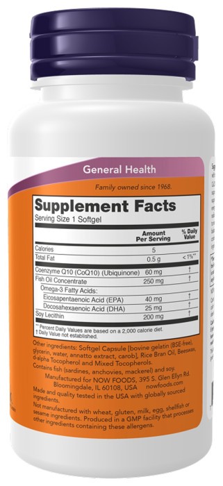 CoQ10 60mg + Fish Oil - 120 sgels (Поврежденная банка)