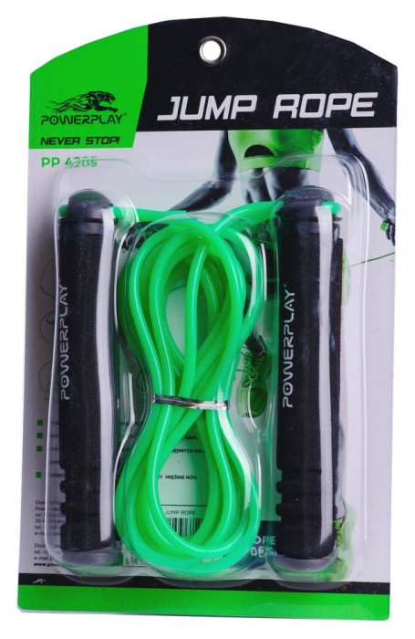 Скакалка PowerPlay 4205 Classic Plus Jump Rope Зелена (2,7m.)