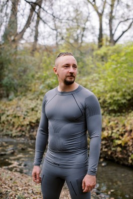 Термобілизна чоловіча Tramp Active комплект (футболка+штани) UTRUM-021-grey, 2XL