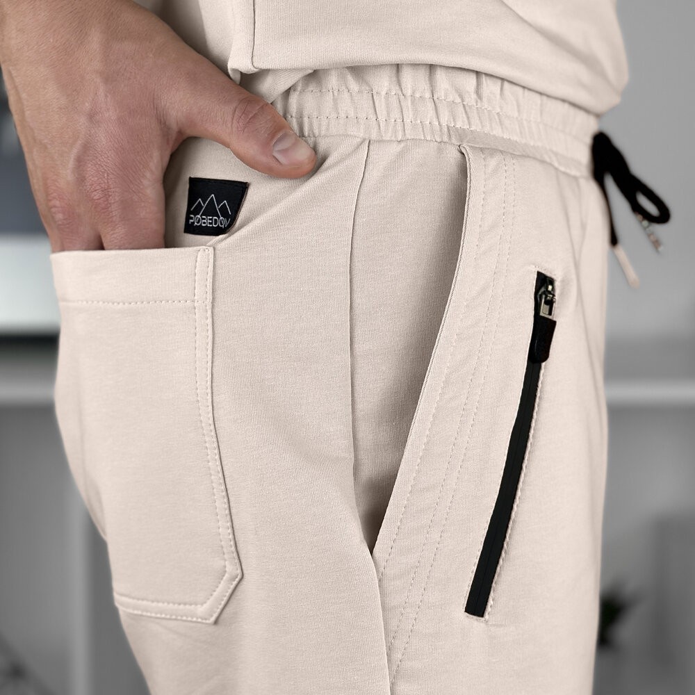 Кремові шорти для чоловіків весна/літо Pobedov Griz