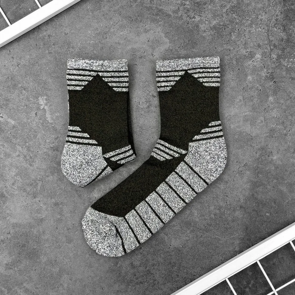 Чоловічі спортивні шкарпетки Pobedov Heat хакі з сірими вставками (XL)