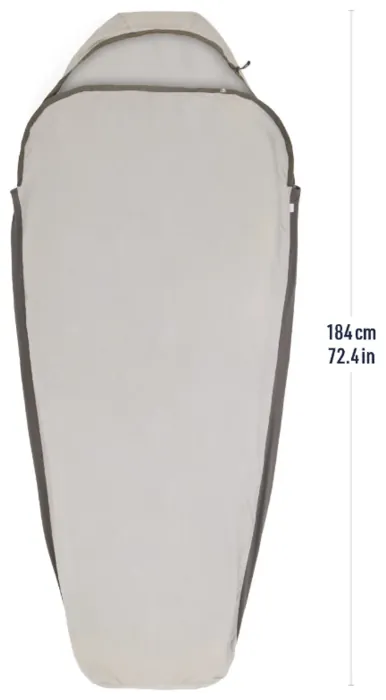 Вкладываешь в спальник Sea to Summit Silk Blend Sleeping Bag Liner Mummy S, Moonstruck Grey