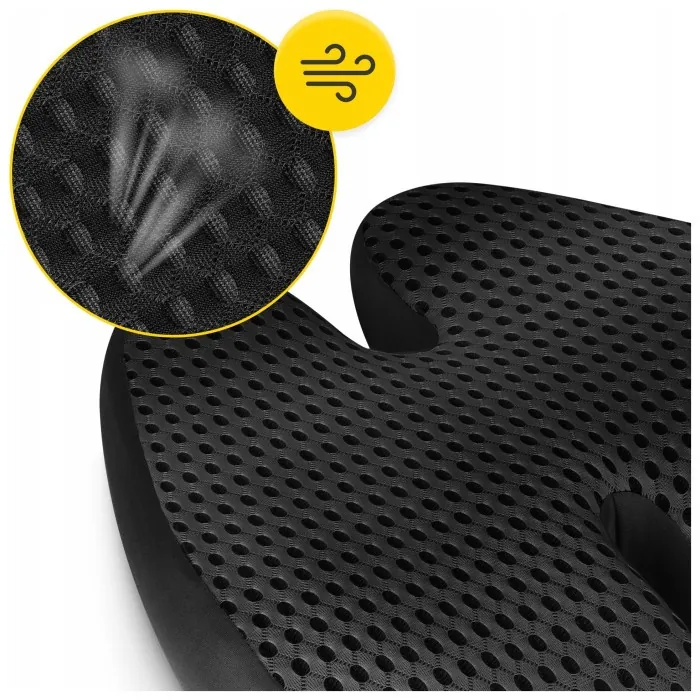 Ортопедична подушка 4FIZJO для спини 41 x 40 см Black (P-5907739318763)