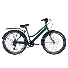 Велосипед ST 26&quot; Discovery PRESTIGE WOMAN Vbr рама- &quot; с багажником задн St с крылом St 2024 (зелений)