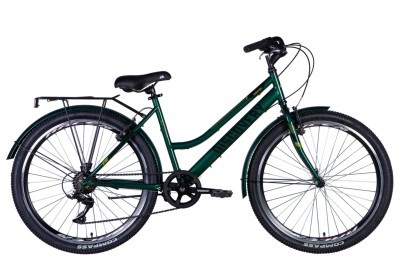 Велосипед ST 26&quot; Discovery PRESTIGE WOMAN Vbr рама-&quot; з багажником задн St з крилом St 2024 (зелений)