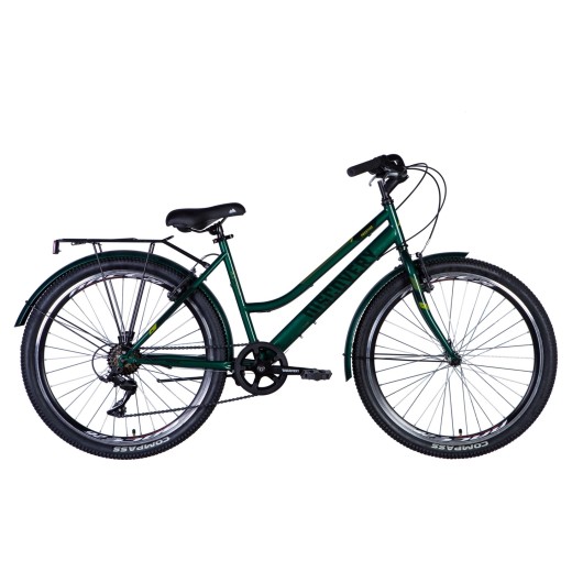 Велосипед ST 26&quot; Discovery PRESTIGE WOMAN Vbr рама- &quot; с багажником задн St с крылом St 2024 (зелений) — 