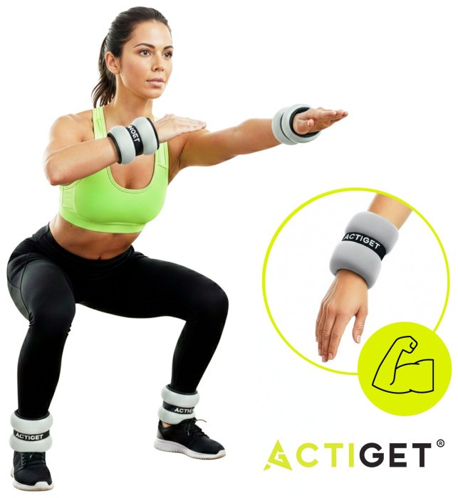 Утяжелители-манжеты для ног и рук Actiget 2 x 1 кг ACT0128 Grey/Black