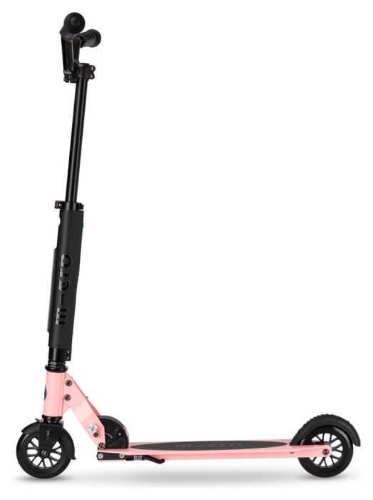 Самокат MICRO серии "Sprite Deluxe" - НЕОНОВЫЙ РОЗОВЫЙ (складной, до 100 kg, двухколесный, свет)