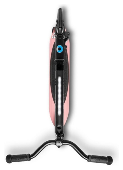 Самокат MICRO серии "Sprite Deluxe" - НЕОНОВЫЙ РОЗОВЫЙ (складной, до 100 kg, двухколесный, свет)