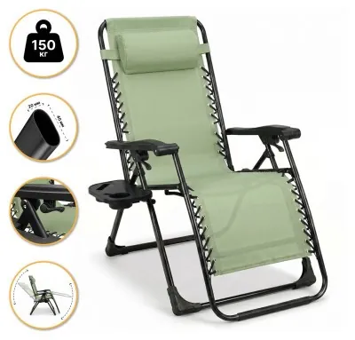 Раскладное кресло шезлонг LEOBRO Zero Gravity Premium Pistachio (LB-ZGC-G2-PST)