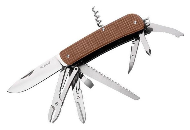Багатофункціональний ніж Ruike Criterion Collection L51 коричневий, укр, укр