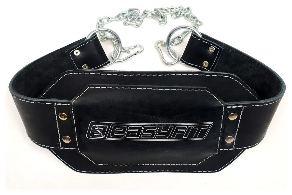 Пояс для обтяжень EasyFit (шкіра) до 250 кг (Чорний)