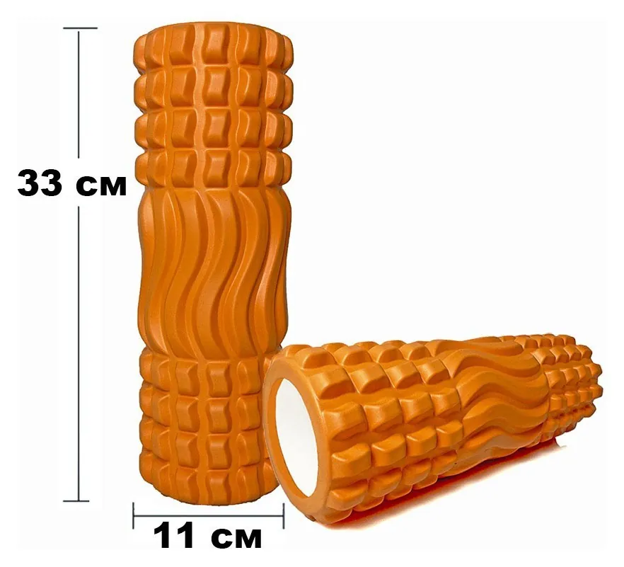 Масажний ролик EasyFit Wavyspines 33 см Помаранчевий (EFIT_EF-2060-Or)