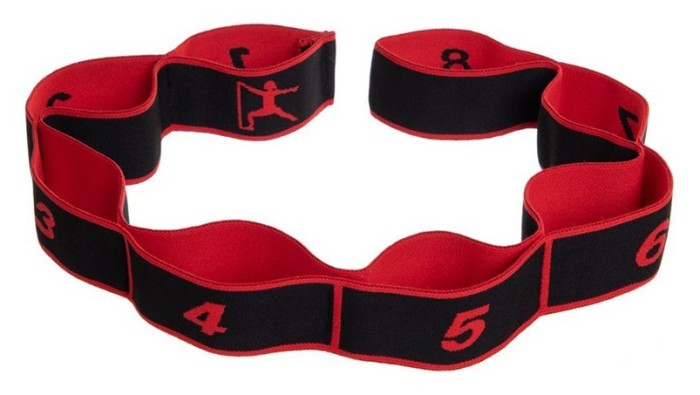 Эспандер лента EasyFit с петлями для тренировок красный (HARD)