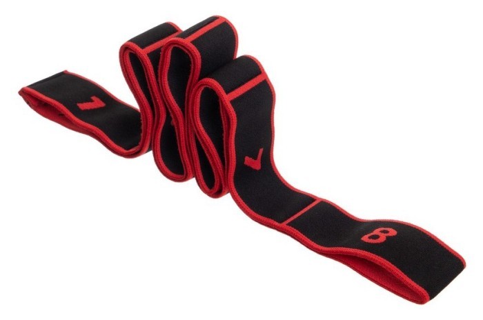 Эспандер лента EasyFit с петлями для тренировок красный (HARD)