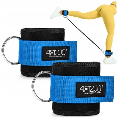 Манжеты для тяги 4FIZJO Ankle Strap 2шт Black/Blue (P-5907739314833)