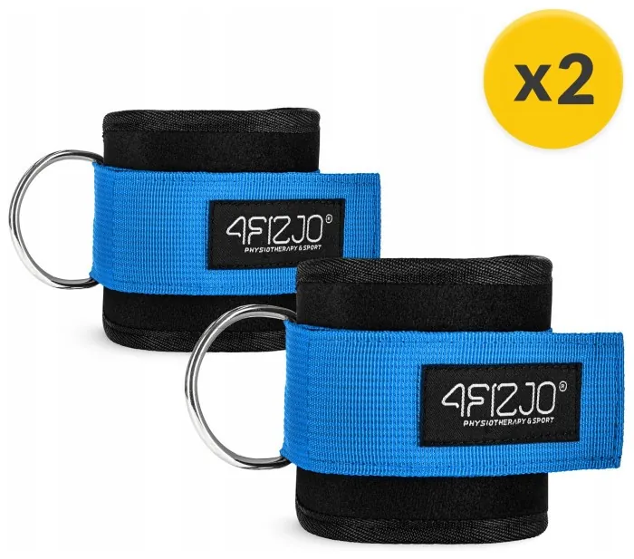 Манжеты для тяги 4FIZJO Ankle Strap 2шт Black/Blue (P-5907739314833)
