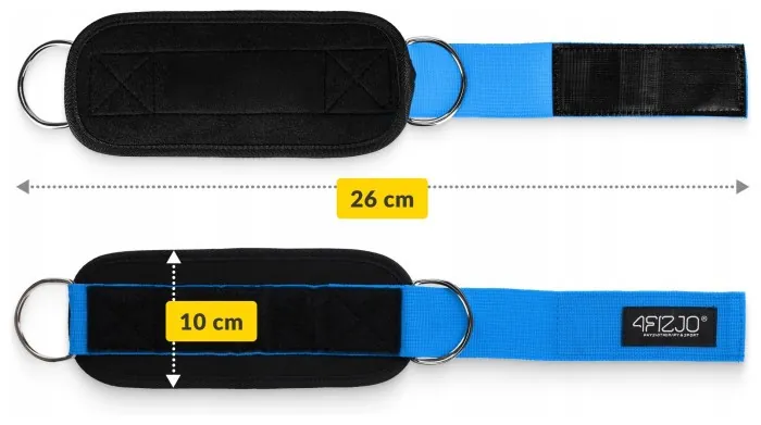 Манжеты для тяги 4FIZJO Ankle Strap 2шт Black/Blue (P-5907739314833)
