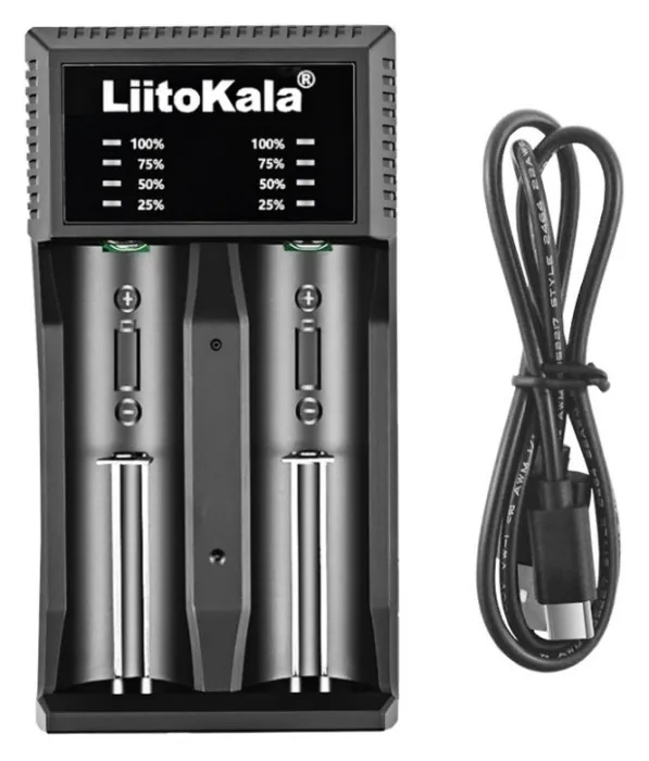 Зарядний пристрій Liitokala Lii-C2, Ni-Mh/Li-ion/Li-Fe, Micro USB, LED
