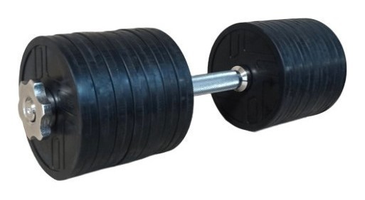 Розпродаж! Обгумована гантель 18,5 кг (гриф 42 см + 14х1.25 диски)