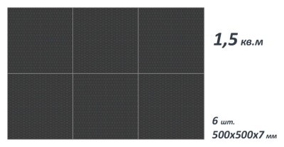 Комплект защитного покрытия из литой резины под скамью, штангу, гантели, 1х1,5м.