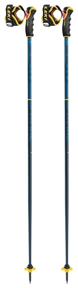 Палки для гірських лиж Leki SPITFIRE 3D 115см Denim blue/blue/mustard yellow (65068021-WRH) (135 см синій, джинсово-синій, гірчично-жовтий)