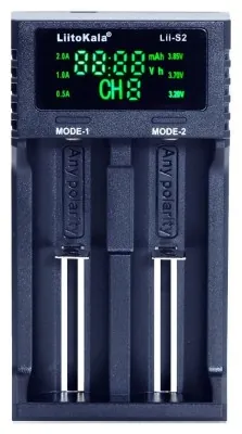 Зарядное устройство для Liitokala Lii-S2, 2 канала, Ni-Mh/Li-ion/LiFePo4, USB, LCD, Box