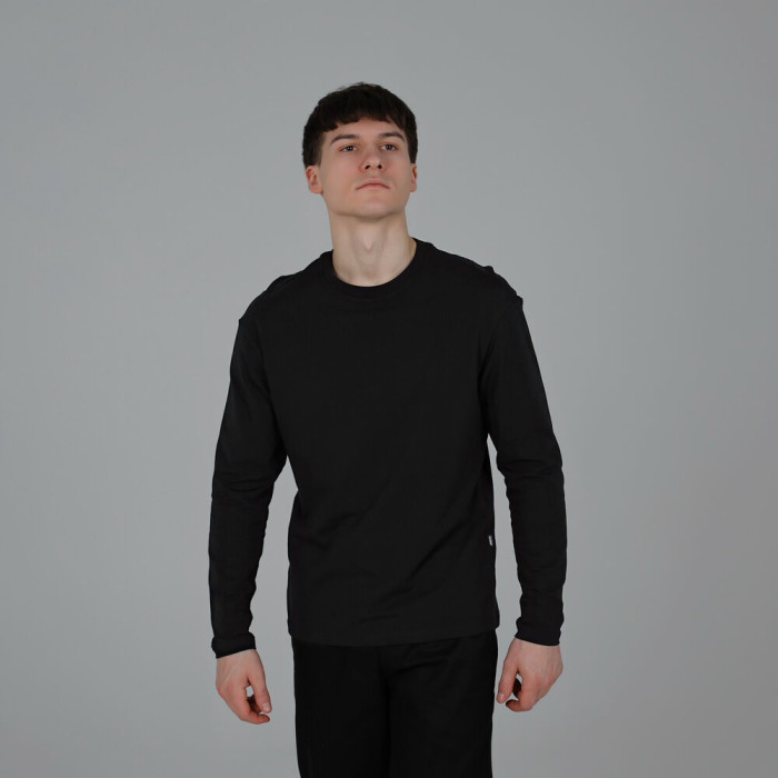 Лонгслив мужской Slavni прямого кроя черный, Лонгслив Slavni Mono универсальный черный