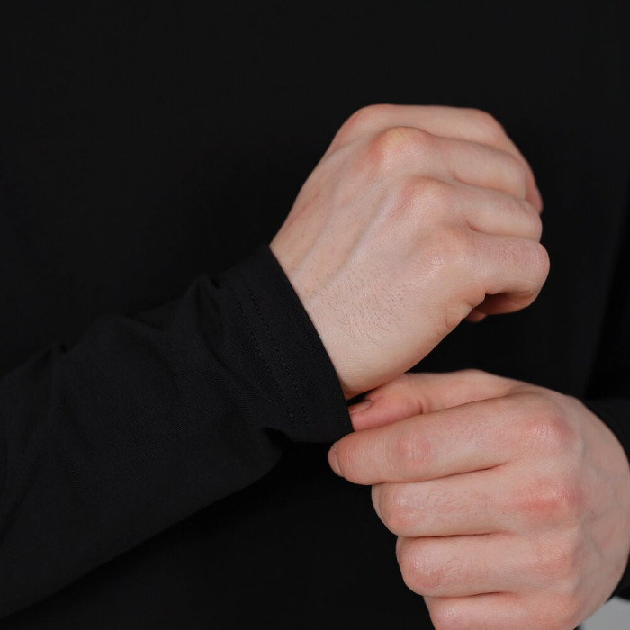 Лонгслив мужской Slavni прямого кроя черный, Лонгслив Slavni Mono универсальный черный