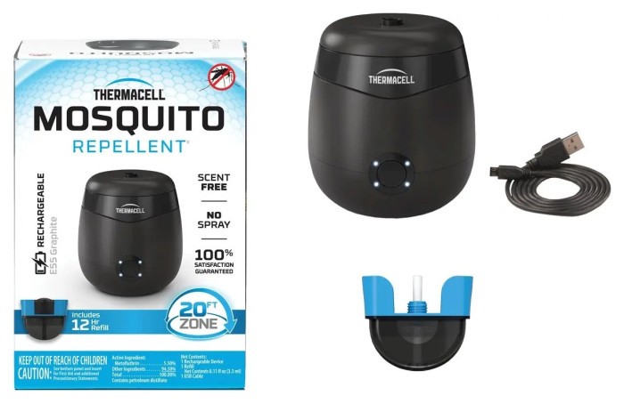 Устройство от комаров Thermacell (1200.06.06) E55 Recharagable Zone Mosquito Protection 2025
