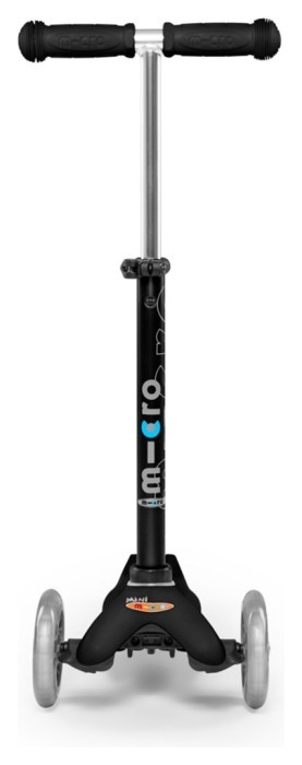 Самокат MICRO серии "Mini Deluxe" - ЧЕРНЫЙ (до 50 kg, 3-х колесный)