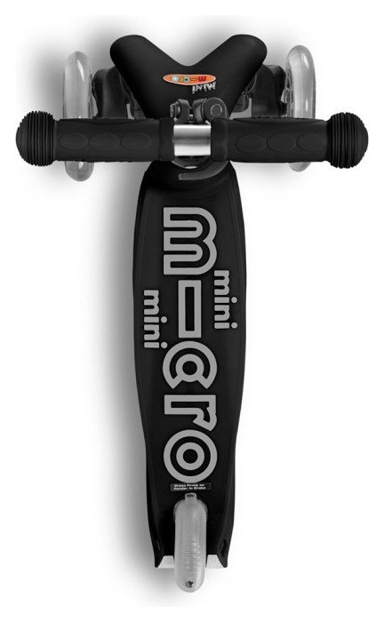 Самокат MICRO серии "Mini Deluxe" - ЧЕРНЫЙ (до 50 kg, 3-х колесный)