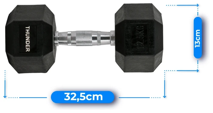 Гантель шестигранна THUNDER 12,5 кг