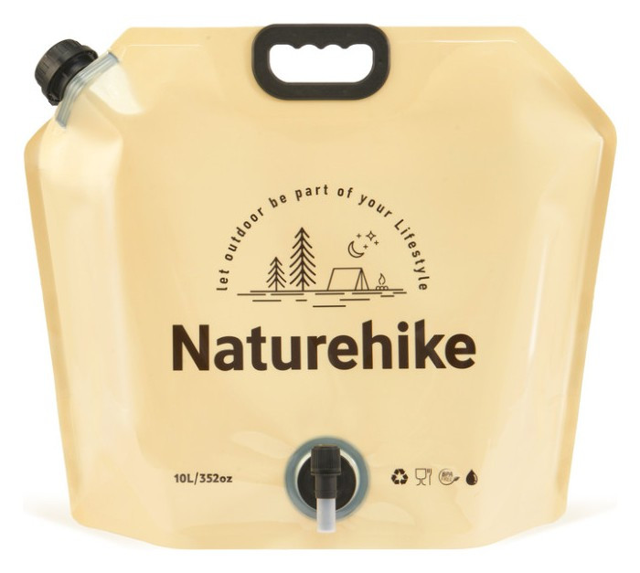 Складаний контейнер для води з поліетилену Naturehike CNK2450CF027, 10 л, жовтий, укр, укр