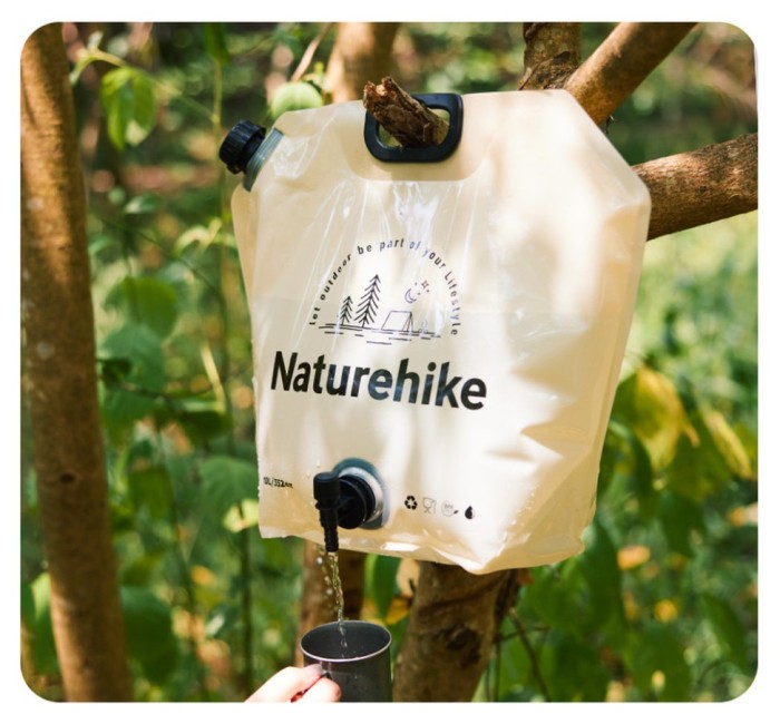 Складаний контейнер для води з поліетилену Naturehike CNK2450CF027, 10 л, жовтий, укр, укр