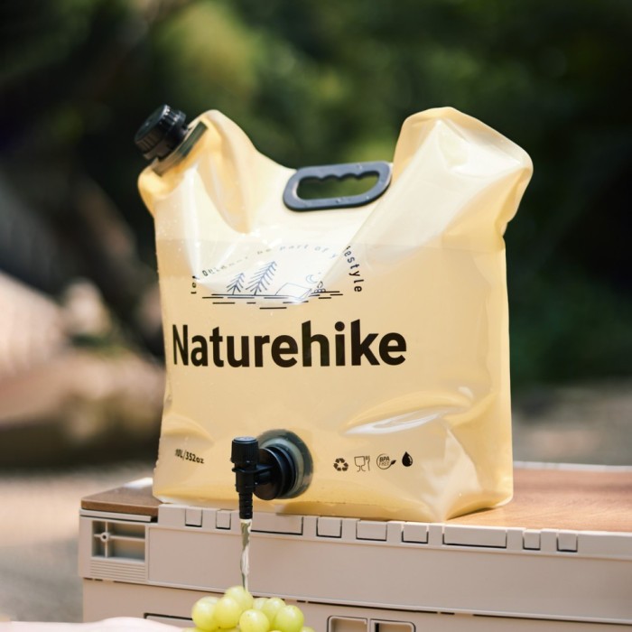 Складаний контейнер для води з поліетилену Naturehike CNK2450CF027, 10 л, жовтий, укр, укр